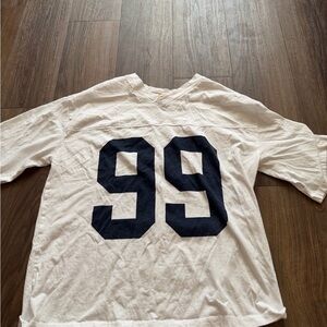 White T-Shirt with Navy Number 99